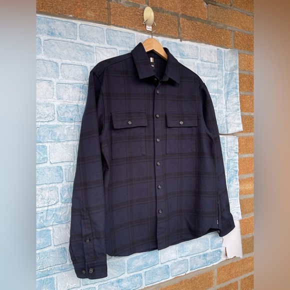 BOSS Owen Shadow Check Button-Up Overshirt size large - Picture 4 of 17